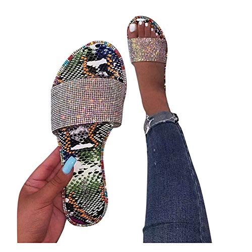 Sandals for Women Platform, Crystal Comfy Platform Sandal Shoes Summer Beach Travel Shoes Sandal Ladies Flip Flops