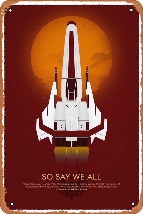 Ysirseu Battlestar Galactica Movie Series Vintage Retro Tin Sign,Movie Poster Art Classic Movie Posters Man Cave Wall Art Decor Gift Women Men 8x12inch Metal Tin Sign., Multicolor, 8 x 12 Inch