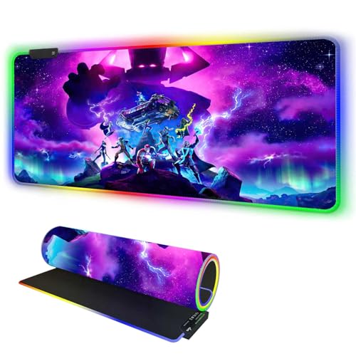 RGB Large Gaming Mouse Pad Galactus Skin,12 Lighting Modes & Non-Slip Rubber Base Mousepad-Long Glowing Laptop Desk Pad,Computer Keyboard and Mice Combo Pads Mouse Mat-31.5X15.7