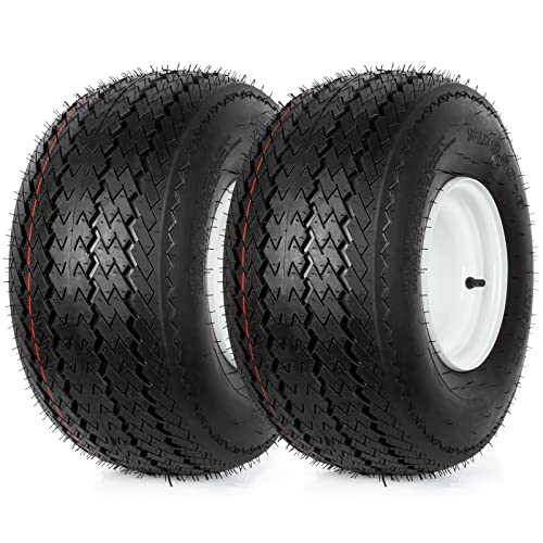 WEIZE 18x8.50-8 Tubeless Tires with Wheel Assembly, 4 Lug 4' Center, 2.83' Center Bore, 18x8.5-8 Tractor Turf Tire, 4 Ply, 815lbs Capacity, Set of 2