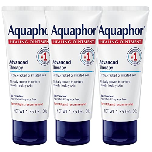 Aquaphor Healing Ointment - Travel Size Protectant for Cracked Skin - Dry Hands, Heels, Elbows, Lips, Packaging May Vary, 1.75 Ounce (Pack of 3)