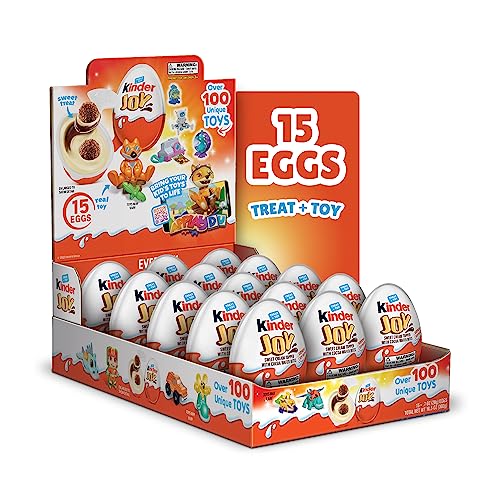 Kinder Joy Eggs, Bulk 15 Count, Holiday Treat Plus Toy, Sweet Cream And Chocolatey Wafers, Stocking Stuffer, Individually Wrapped, 10.5 Oz
