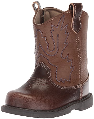 Baby Deer Round Toe Western Boot, Brown 5