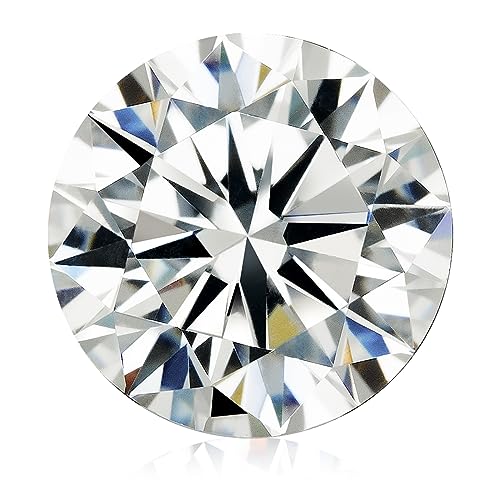 Moissanite Loose Stone 3 Carats D Colorless VVS1 Clarity Round Brilliant Cut Lab Created Simulated Diamond Gemstones for Ring Earring Pendant Bracelets Jewelry Making Gifts with GRA Certificate