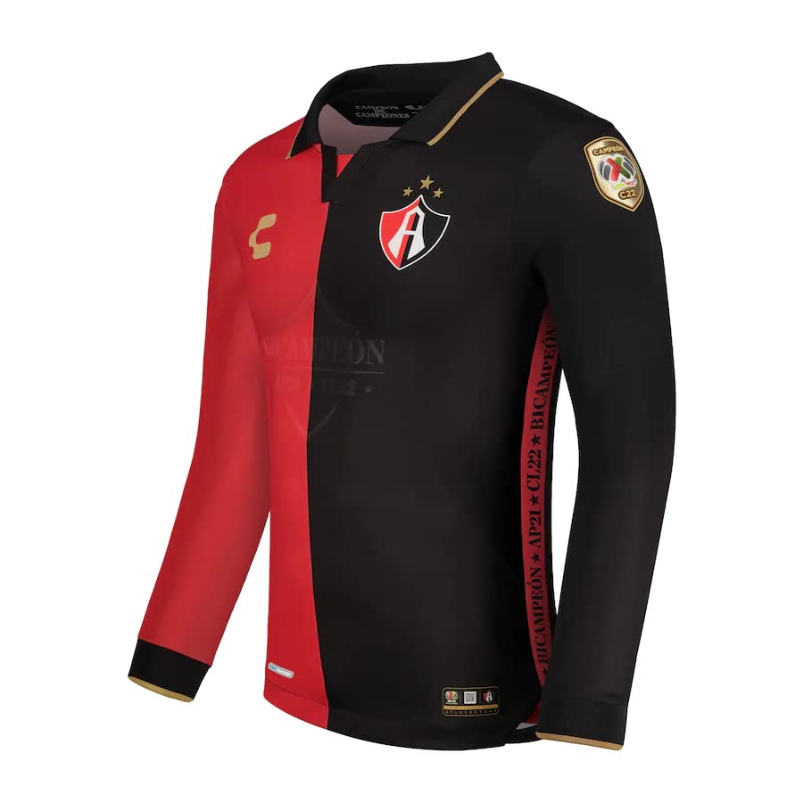 Charly Atlas 22/23 Bi-Campeon Long Sleeve Jersey (as1, Alpha, l, Regular, Regular, Large) Red/Black
