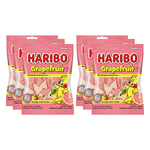 Only Kosher Candy Haribo Grapefruit, Kosher Certified, Share Size (Pack of 6)