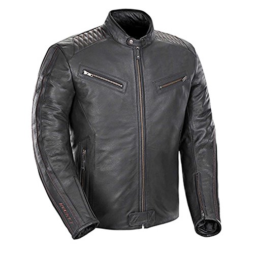 Joe Rocket Vintage Rocket Men's Leather Street Motorcycle Jacket - Black/Black / 2X-Large