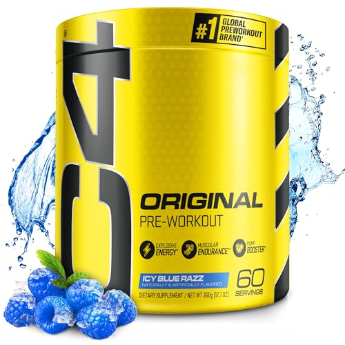 Cellucor C4 Original Pre Workout Powder ICY Blue Razz - Vitamin C for Immune Support - Sugar Free Preworkout Energy for Men & Women - 150mg Caffeine Plus Beta Alanine Plus Creatine - 60 Servings