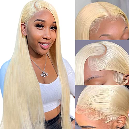 SIYUSI 613 Lace Front Wig Human Hair Blonde Wig Human Hair 30Inch 180% Density 13x4 Lace Front Wigs Human Hair Straight 613 HD Lace Frontal Wig Brazilian Pre Plucked With Baby Hair