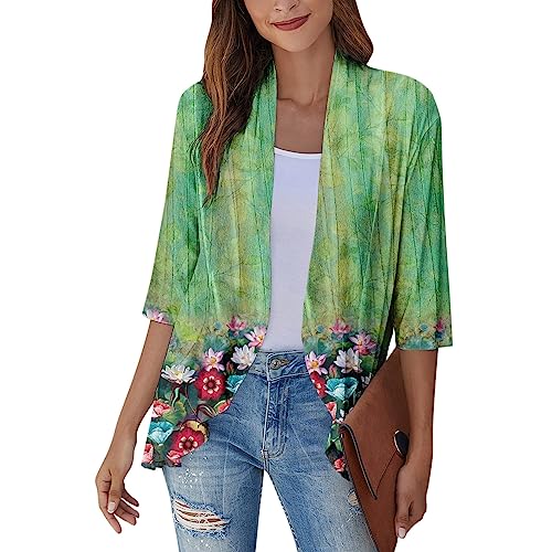 Cardigan Sweaters for Women Lightweight Cardigan Sweaters for Women Lightweight Cardigans for Women 3/4 Sleeve Sweater Coat Outwear Tops Generic Open Front Kimono Loose Cover Up Casual Jacket