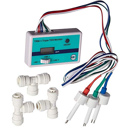 HM Digital TRM-1, 3X 1/4' Tee, Triple Inline TDS PPM Monitor/Meter