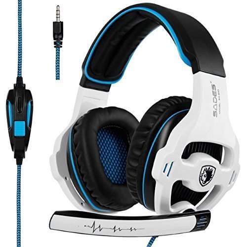 SADES SA810 Gaming Headset Headphone 3.5mm Over-Ear with Mic Volume Control for PC/Xbox One/PS4