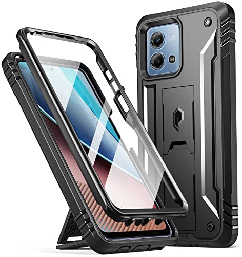 Poetic Revolution Case for Motorola Moto G Stylus 4G 2023 [Not Fit 5G Version], [20FT Mil-Grade Drop Tested], Full-Body Rugged Shockproof Cover with Kickstand and Built-in-Screen Protector, Black