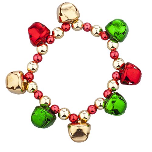 LUX ACCESSORIES Goldtone Christmas X-Mas Holiday Jingle Bells Bracelet