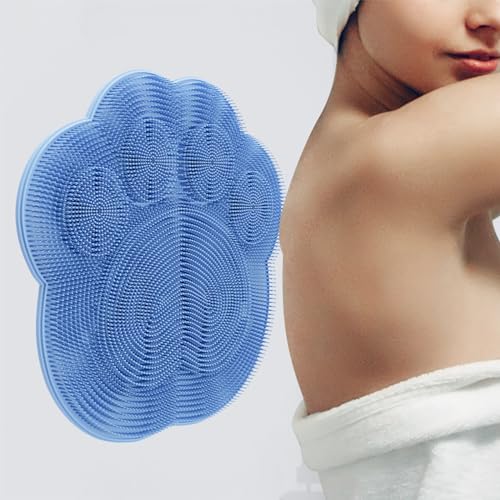 LADIGASU Shower Foot and Back Scrubbers with Suction Cups, New Wall Mounted Back Scrubbers Silicone Bath Massage Cushion Brush with Suction Cups for Use in Cleaner Men and Women