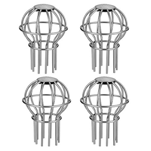 Gutter Guard 2 Inch 304 Stainless Steel Filter Strainer Fits for 1.7' ~ 2.6' Round Downspout, Stops Leaves Seeds and Other Debris Gutter Cleaning Tool – 4 Pack