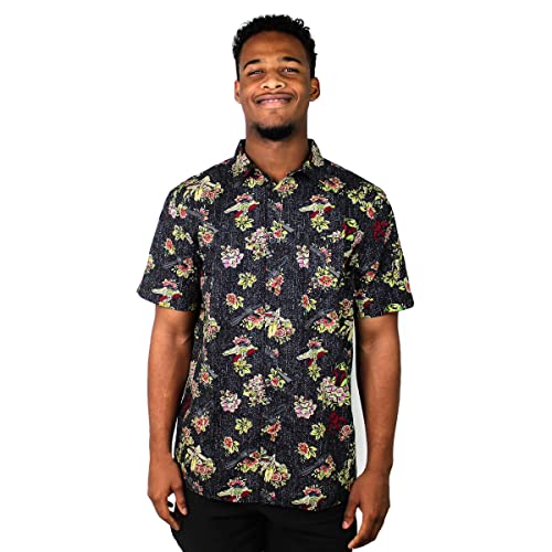 Star Wars Young Men's Fett Floral T-Shirt, Black, X-Large
