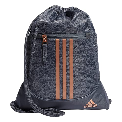 adidas Unisex Alliance 2 Sackpack, Jersey Onix Grey/Rose Gold, One Size
