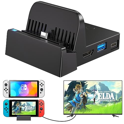 Ponkor Switch Dock with USB 3.0, Compact, Lightweight and Portable, Charging Adapter for Nintendo Switch