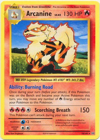 Pokemon - Arcanine (18/108) - XY Evolutions