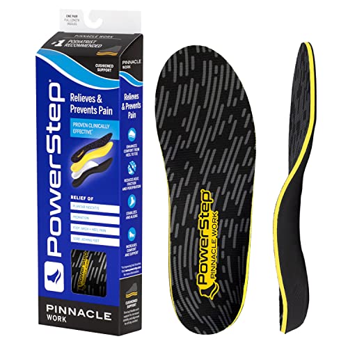 PowerStep Insoles, Pinnacle Work, Work Boot Arch Support, Insoles For Standing All Day, Arch Support Orthotic For Men, M11