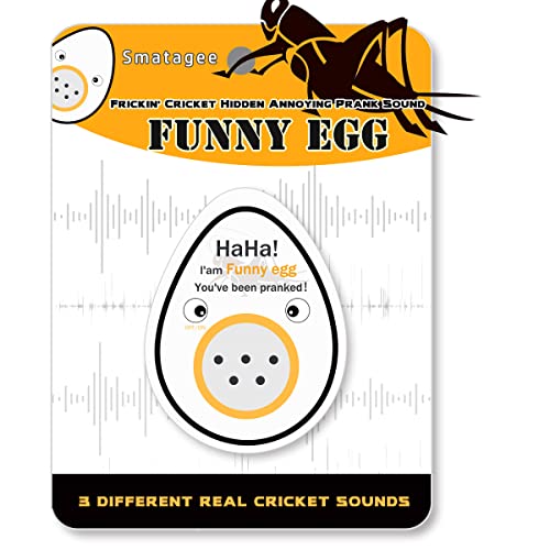 Smatagee Funny Egg:Cricket Hidden Annoying Chirping Joke Gag Prank Sound,Mini Hidden Pranks Noise Maker for Adults,April Fool's Day Practical Joke,Gag Gifts Prank Kit Items in Home Office