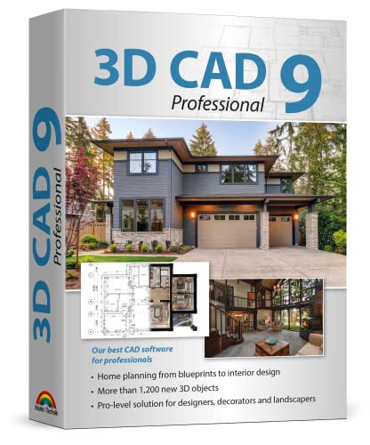 Home design and 3D construction software compatible with Windows 11, 10, 8.1, 7 – Home planning from blueprints to interior design - 3D CAD 9 Professional