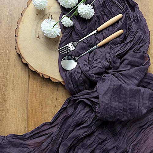 BalsaCircle 10 feet Purple Cotton Cheesecloth Gauze Extra Long Table Runner Wedding Party Reception Home Events Decorations Supplies