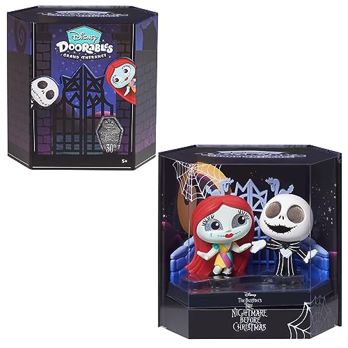 DOORABLES Disney Grand Entrance 3-inch Collectible Figures Jack Skellington and Sally, Kids Toys for Ages 5 Up, Amazon Exclusive by Just Play