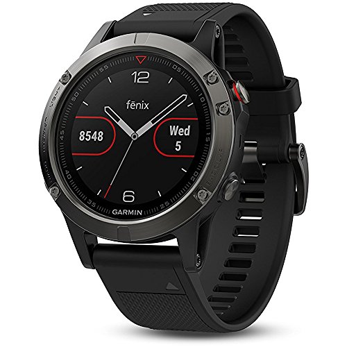 Garmin fēnix 5, Premium and Rugged Multisport GPS Smartwatch, Slate Gray/Black Band, 47 MM
