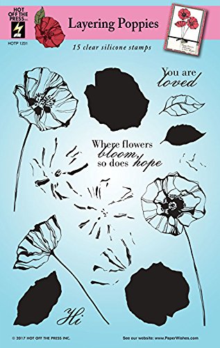 Hot Off The Press HOTP Clear Stamps - Layering Poppies - Silicone Stamps HOTP1231