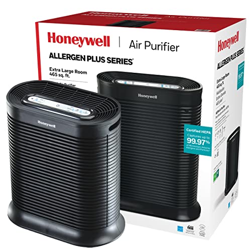 Honeywell HPA300 HEPA Air Purifier for Extra Large Rooms - Microscopic Airborne Allergen+ Dust Reducer, Cleans Up To 2250 Sq Ft in 1 Hour - Wildfire/Smoke, Pollen, Pet Dander – Black