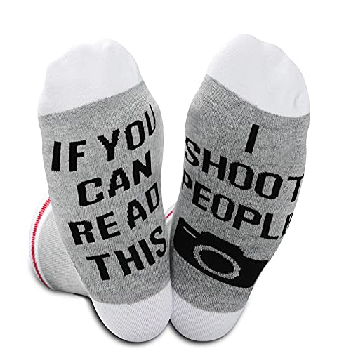 2PAIRS Funny Photographer Gift I Shoot People Camera Socks Photography Gift For Photographer Photography Lover (I Shoot People)