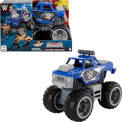 WWE Action Figure Vehicle WWE Wrekkin Slam Crusher Monster Truck with 8 Breakaway Parts