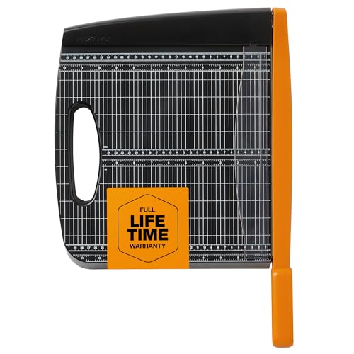 Fiskars Recycled Bypass Paper Trimmer - 12' Cut Length - Guillotine Paper Cutter with Self-Sharpening Blade - Black