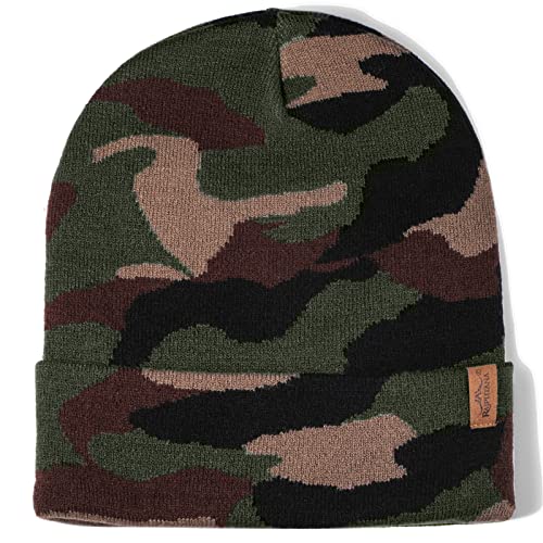Rajputana 1 & 2 Packs Unisex Knit Winter Beanie Hats Cap Set for Men and Women Camouflage