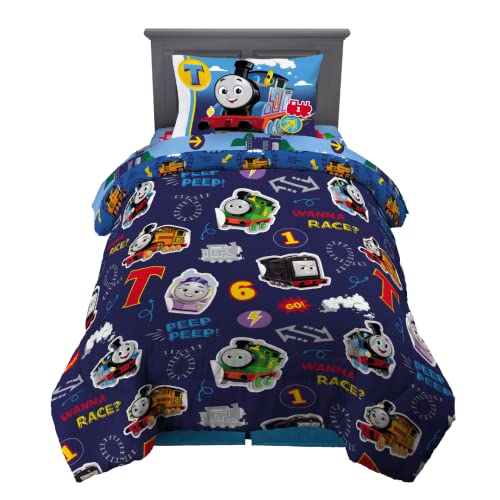 Franco Thomas & Friends Kids Bedding Super Soft Comforter and Sheet Set, 4 Piece Twin Size, (Official Licensed Thomas & Friends Product)