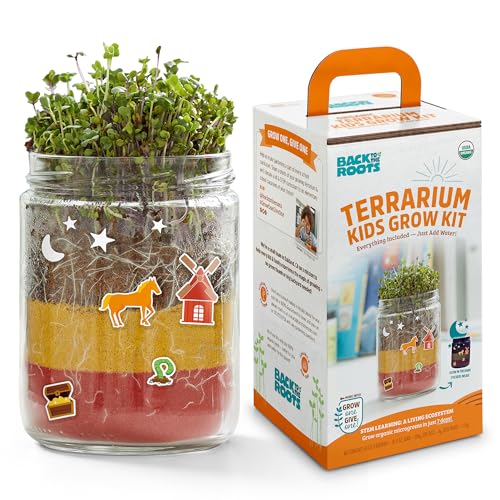 Back to the Roots Organic Kids Terrarium Grow Kit - Easy-to-Use DIY Set for All Ages Small
