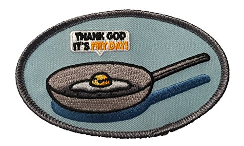 Randy Otter 'Fryday Egg' Funny Cute Egg in a Frying Pan Iron On Patch