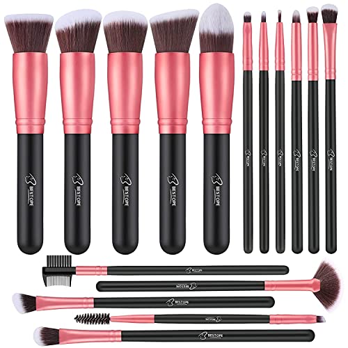 Makeup Brushes Makeup Brush Set - 16 Pcs BESTOPE PRO Premium Synthetic Foundation Concealers Eye Shadows Make Up Brush,Eyeliner Brushes(Black)
