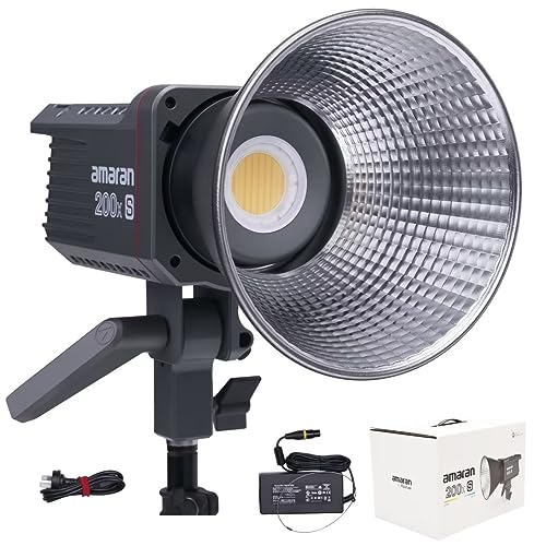 Amaran 200X S COB Led Video Light Bi Color 2700K-6500K,250W,45400Lux @1M,CRI≥95,TLCI≥95,App Control,9 Pre-Programmed Lighting Effects