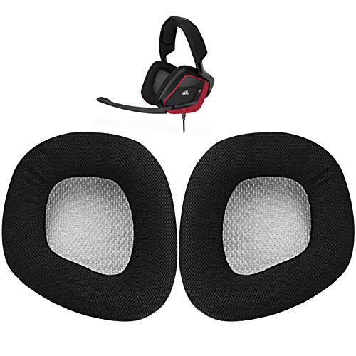 Replacement Ear Pads Cushions for Corsair Void & Corsair Void PRO RGB Wired/Wireless Gaming Headsets(Black+Grey) (Black/Grey)