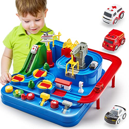 Toys for 3 Year Old Boys - Large Race Track - 3 Year Old Boy Birthday Gift Ideas - Car Toys for Boys 4-6 - Montessori/Thinking/Fine Motor Skills Toys - Stocking Stuffers for Kids Girl Gifts