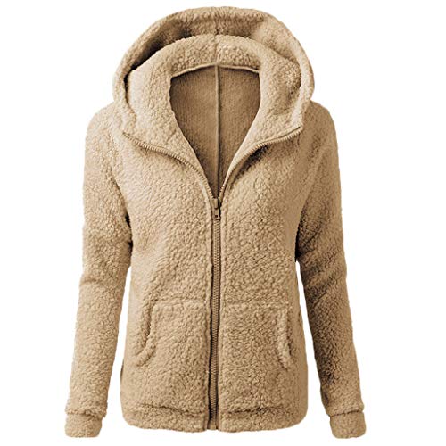 Sherpa Jackets For Women Fleece Fuzzy Hooded Sweater Fall Winter Warm Zipper Long Sleeve Casual Outwear With Pockets