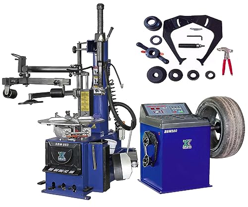 XK 1.5 HP Automatic Tire Changer Tire Machine Wheel Changers Machine Rim Balancer Combo 960 680/36 Month Part Replacements