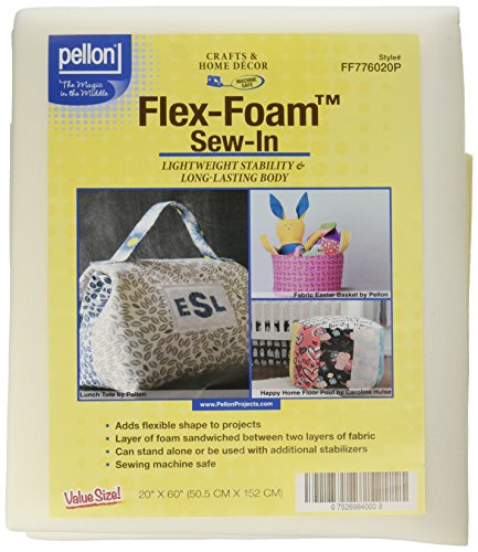 Pellon FF776020P Flex-Foam Sew-in Stabilizer, 20' x 60' , White