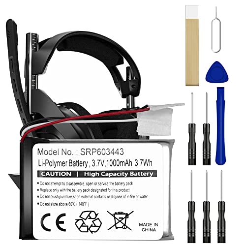 WUHAO for Astro A50 Wireless Gaming Headset Replacement Battery [2024 Upgraded] SRP603443 Battery 3.7V with Tool Repair Kit