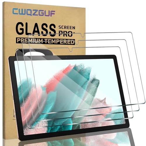 CWQZGUF 3 Pack Galaxy Tab A8 10.5 Inch Tempered Glass Screen Protector, 9H Hardness, High Clarity, Anti-Shatter, Bubble Free for Samsung Galaxy Tab A8 Screen Protector