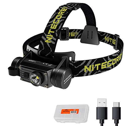 Nitecore HC60W (HC60) v2 Neutral White Headlamp, 1200 Lumen LED USB-C Rechargeable with LumenTac Organizer