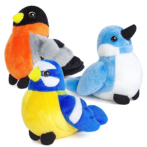 Madzee 3 Pcs Plush Birds Set, Stuffed Animal Bird Toy Gifts for Kids.Cute Stuffed Animal Bird for Creative Play